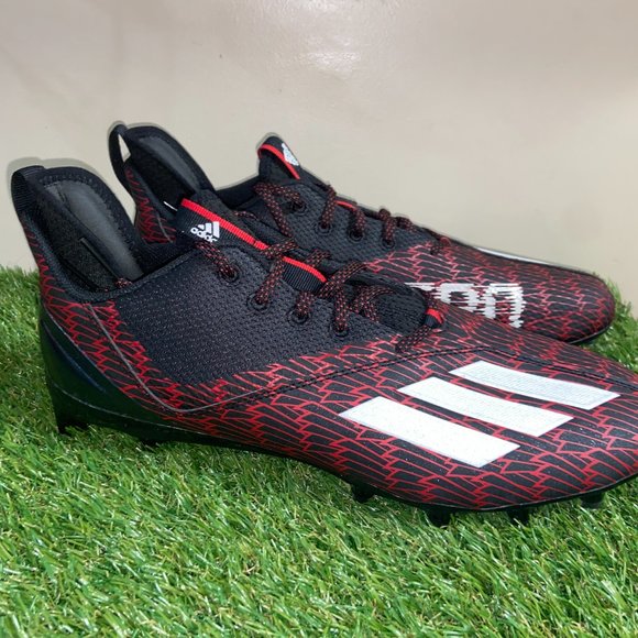 Size 12 Men Adidas Adizero Scorch Louisville PE Football Cleats Black Red GY5648 main image 5